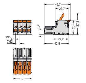 WAGO GmbH & Co. KG 1-Leiter-Federleiste Push-in CAGECLAMP,sw 831-1107/000-004