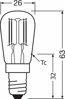 Ledvance LED-Lampe E14 827 LEDT26101.3W827E14P