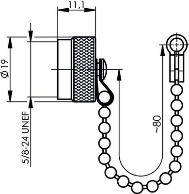 Telegärtner UHF-Abdeckkappe mit Kette 100021261