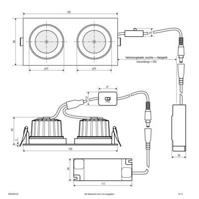 EVN Lichttechnik LED-Deckenleuchte schwenkbar DR54200125