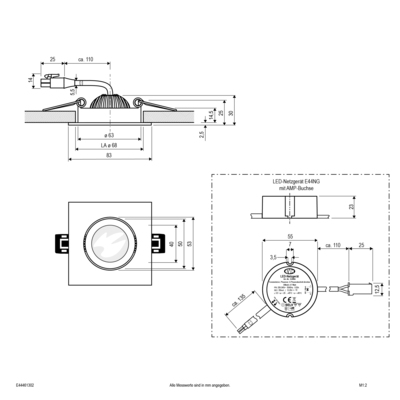 EVN Lichttechnik LED-Deckenleuchte schwenkbar E44461302