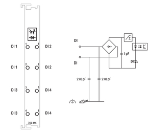 WAGO GmbH & Co. KG Digitale Eingangsklemme 4-Kanal AC/DC24V 2Le 750-415