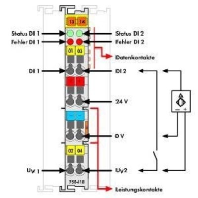 WAGO GmbH & Co. KG Digitale Eingangsklemme 2-Kanal DC24V 3.0ms 750-418