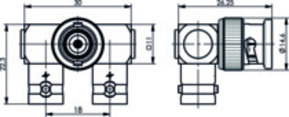Telegärtner BNC Y-Winkeladapter (F-M-F) 504 100023586