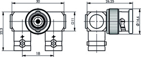 Telegärtner BNC Y-Winkeladapter (F-M-F) 504 100023586