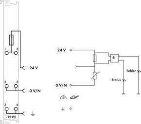 WAGO GmbH & Co. KG Potentialeinspeisung DC24V m.Sicherungsh. 750-601