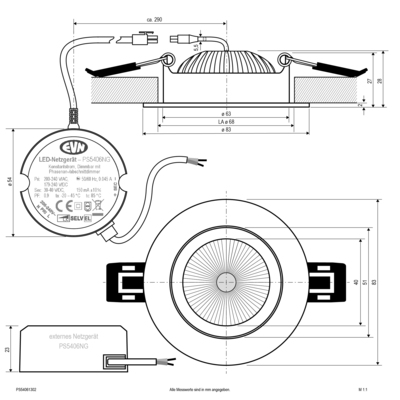 EVN Lichttechnik LED-Deckenleuchte schwenkbar PS54061302