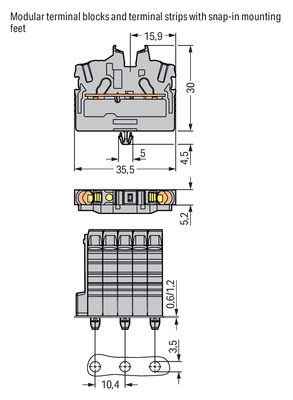 WAGO GmbH & Co. KG 2-LeiterMini-Durchgangskl. 2,5 mm²,gelb 2052-316