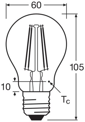Ledvance LED-Lampe E27 827 CLASA75V7.5W827FILCL