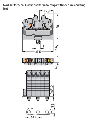 WAGO GmbH & Co. KG 2-LeiterMini-Durchgangskl. Drücker,2,5 mm²,ge 2252-316
