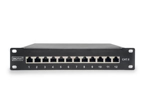 DIGITUS Panel 10" Class E 12-Port LSA 1HE RAL9005 schwarz DN-91612S