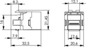 Telegärtner USB-Keystone f-f Typ A RAL9003 100023178