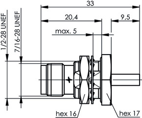 Telegärtner R-TNC Einbaubuchse G7 RG-316/U 100023805
