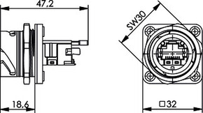 Telegärtner STX V1 Flanschset RJ45 Modul A Cat.6A 100007416