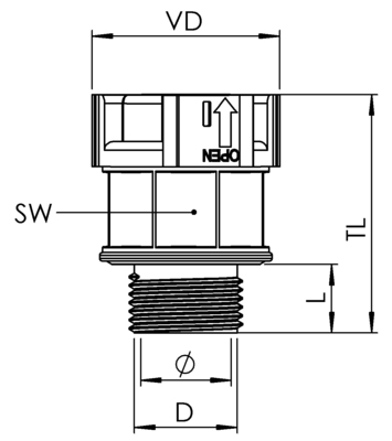 Wiska Wellrohrverschraubung NW12-20, schwarz EBFS-12-20-BK
