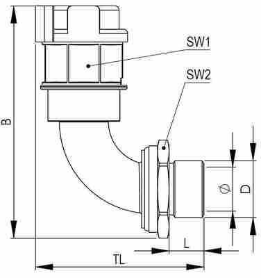 Wiska Wellrohrverschraubung NW 48-50, schwarz EMBF90-48-50-BK
