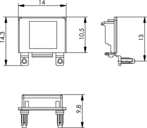 Telegärtner Staubschutz-Klappdeckel gb RAL1023 100027363