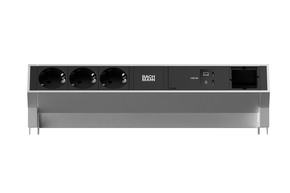 Bachmann DESK2 3xCEE7/3 1xUSB C/C 100W 1xCM 0,2m INOX BM0023761