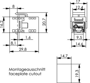 Telegärtner UMJ-Kupplung K Cat.6 RJ45 (f-f), apws 100023214