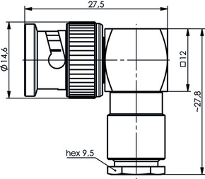Telegärtner BNC-Winkelstecker löt 50Ohm,RG174/U,188A/U 100023301