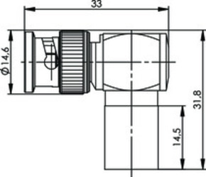 Telegärtner BNC-Kabelwinkelstecker cr G37(2.7/7.25) 100023324