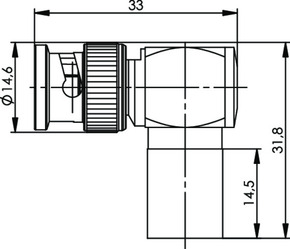 Telegärtner BNC-Kabelwinkelstecker cr G37(2.7/7.25) 100023324