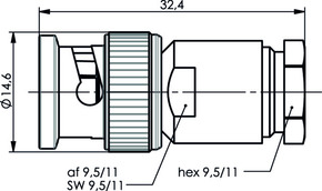 Telegärtner BNC-Kabelstecker Lt/Klemm G1,G5,UG-88 100023349