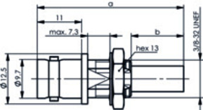 Telegärtner BNC-Kabeleinbaubuchse 50Ohm cr/cr 100023379