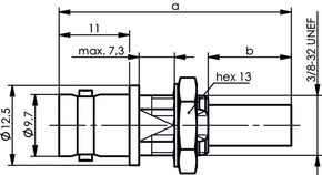 Telegärtner BNC-Kabeleinbaubuchse 50Ohm cr/cr 100023379