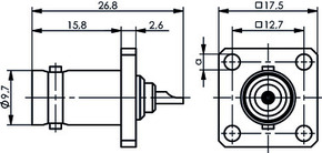 Telegärtner BNC-Flanschbuchse 50Ohm löt 100023397