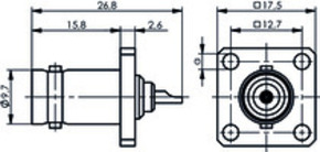 Telegärtner BNC-Flanschbuchse 50Ohm löt 100023397