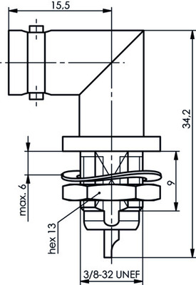 Telegärtner BNC-Winkelkabeleinb. 50Ohm löt UG1098/U 100023409