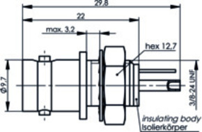 Telegärtner BNC-Einbaubuchse isoliert blau 100023424