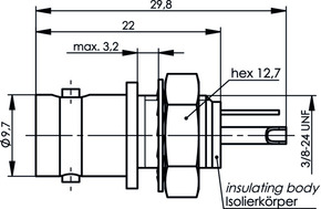 Telegärtner BNC-Einbaubuchse isoliert blau 100023424