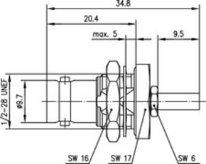 Telegärtner BNC-Kabeleinbaubuchse cr/cr (RG-178B/U 100023425