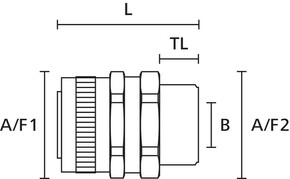 HellermannTyton Metallverschraubung dreh. Außengewinde SSC20-SM-M20-SS316ML