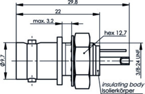 Telegärtner BNC-Einbaubuchse isoliert schwarz 100023436