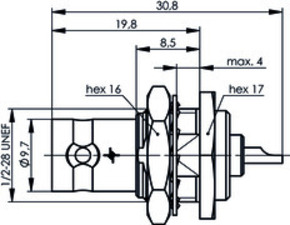 Telegärtner BNC-Einbaubuchse 75Ohm löt 100023540