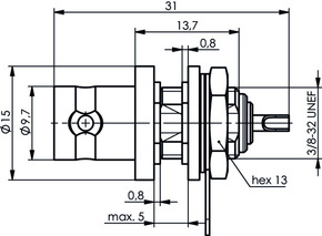 Telegärtner BNC-Einbaubuchse bl 75Ohm löt 100023579