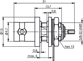 Telegärtner BNC-Einbaubuchse gn 75Ohm löt 100023580