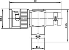 Telegärtner BNC-T-Stück (M-F-F) 75Ohm 100023600