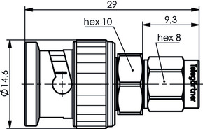 Telegärtner Adapter BNC-SMA (M-M) 100023638