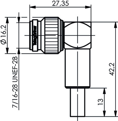 Telegärtner TNC-Kabelwinkelstecker cr G1 (RG58 C/U) 100023700