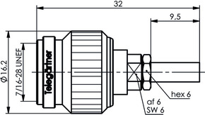 Telegärtner TNC-Kabelstecker 50Ohm cr/cr, G8 (RD-316) 100023707
