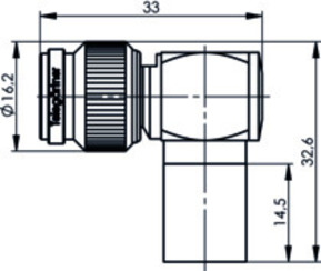 Telegärtner TNC-Kabelwinkelstecker cr RG213/U,G42(2.7/7.1) 100023723