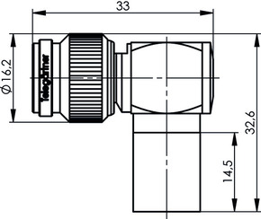 Telegärtner TNC-Kabelwinkelstecker cr RG213/U,G42(2.7/7.1) 100023723