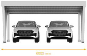 Niedax PV Carport, Double H=2,10m, B=6,0m PV-CP-D-210