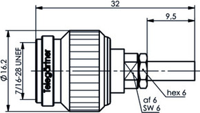 Telegärtner TNC-Kabelstecker 50Ohm cr/cr, G3 (RG178B/U) 100023739