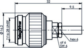 Telegärtner TNC-Kabelstecker 50Ohm cr/cr, G3 (RG178B/U) 100023739