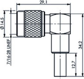 Telegärtner R-TNC-Winkelstecker (RG-58C/U) crimp/cri 100023749